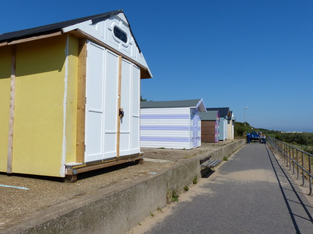 Beach huts and promenade at Chapel St Leonards