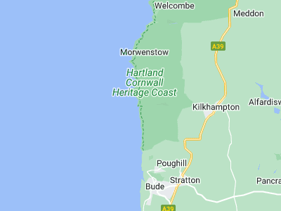 Klikhampton, Cornwall map