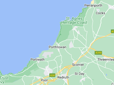 Porthtowan, Cornwall map